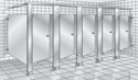 Partition - Stainless Steel - Floor Mounted Overhead Braced